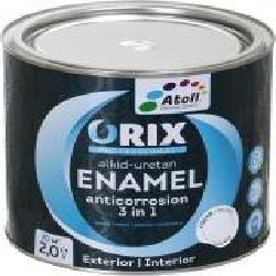 Эмаль Atoll ORIX COLOR 3 в 1 RAL 9010 белый глянец 2 л