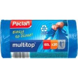 Мешки для бытового мусора Paclan стандартные 60 л 20 шт. (MultiTop)