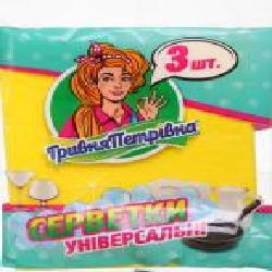 Салфетка универсальная Гривня Петрівна 30х36 см см 3 шт./уп. / в ассортименте