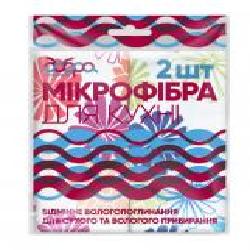 Салфетка Добра господарочка из микрофибры для кухни 30х35 см 2 шт./уп. / белый