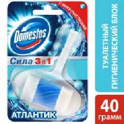 Туалетный блок Domestos Сила 3 в 1 Атлантик