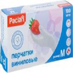 Перчатки виниловые Paclan стандартные HoReCa р. M 50 пар/уп. белые