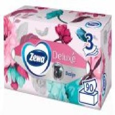 Салфетки бумажные в коробке Zewa Deluxe косметические трехслойные 90 шт.