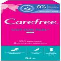 Прокладки ежедневные Carefree with Cotton extract fresh normal 34 шт.