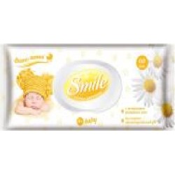 Детские влажные салфетки Smile Фито линия с экстрактом ромашки и алоэ 66 шт.