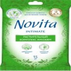 Влажные салфетки для интимной гигиены Novita Intimate Soft Amiderm 15 шт.