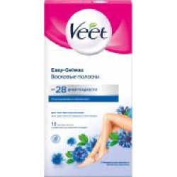 Восковые полоски Veet для чувствительной кожи с витамином Е 12 шт./уп.