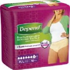 Подгузники-трусы Depend Pants Normal для женщин M/L 10 шт.