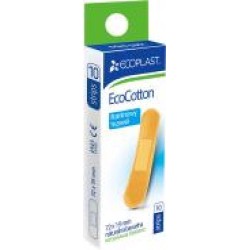 Лейкопластырь ECOPLAST тканевых EcoCotton 72х19 мм нестерильные 10 шт.