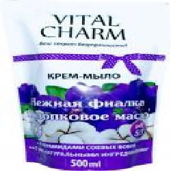 Крем-мыло Vital Charm Нежная фиалка и хлопковое масло doy-pack 500 мл