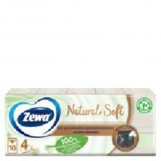 Салфетки бумажные кармашки Zewa Natural Soft четырехслойные 10 шт.