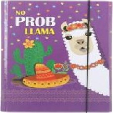 Папка для тетрадей No prob Lama 20х25 на резинке фиолетовая iTEM