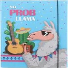 Папка-короб No prob Lama 25х32 на резинке голубая iTEM