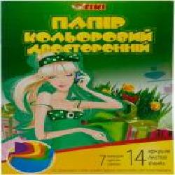 Бумага цветная А4 двусторонняя 7 цветов Тікі