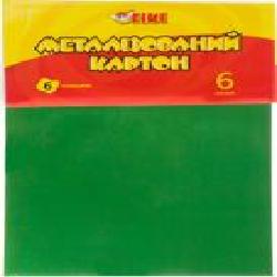 Картон металлизированный А4 6 л. 6 цветов Тікі