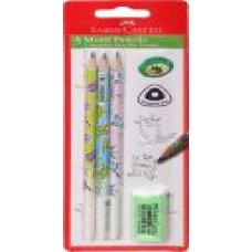 Карандаш графитный 3 шт. + Резинка Монстры 118364 Faber-Castell