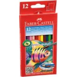 Карандаши цветные акварельные с кисточкой Faber-Castell