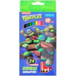 Карандаши цветные Ninja Turtles 12шт./24 цвета 1 вересня