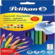 Карандаши цветные акварельные Aquarell 12 шт с кисточкой Pelikan