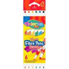 Фломастеры Fibre Pens двусторонние 6 цветов 13437PTR/1 Colorino