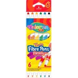 Фломастеры Fibre Pens двусторонние 6 цветов 13437PTR/1 Colorino