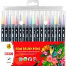 Фломастеры-кисточки real brush 18 цветов MX15231 Maxi