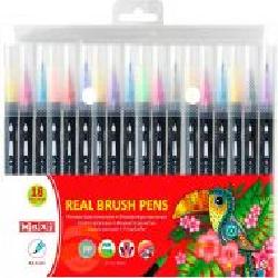 Фломастеры-кисточки real brush 18 цветов MX15231 Maxi