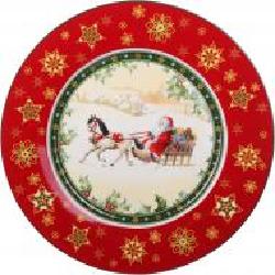 Блюдо круглое Santa Christmas Collection 26 см Lefard