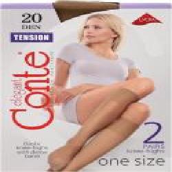 Гольфы женские Conte Tension 20 den 2 пары р. one size бронзовый