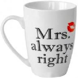 Чашка Mrs. always right 360 мл 21-272-050 Keramia