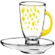 Чашка с блюдцем Yellow Dots 230 мл 50-0406-02-7195-84 Glasmark