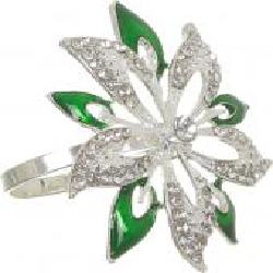 Кольцо для салфеток Diamond Green Flower YQU9166-2