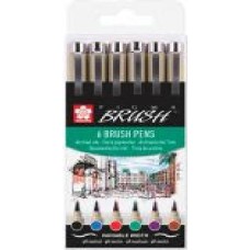 Набор линеров Sakura PIGMA BRUSH BASIC 6 цветов POXSDKBR6