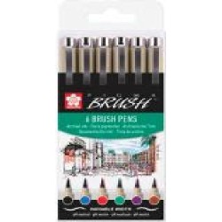 Набор линеров Sakura PIGMA BRUSH BASIC 6 цветов POXSDKBR6