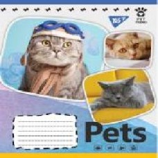 Тетрадь школьная Pets shoot А5/12 в клетку YES