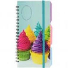 Блокнот Cupcake B6 спираль с разделителями 100 л. клетка O20358-06 Optima