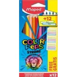 Карандаши цветные Color Peps Classic 12 цветов + 12 наклеек MP.862725 Maped