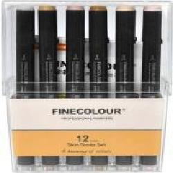 Набор двусторонних маркеров FINECOLOUR Brush Skin SET 12 цветов EF103-FS12 разноцветный