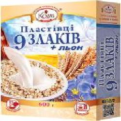 Хлопья ТМ Козуб Продукт 9 злаков + лен в коробке 600 г 4820094536249