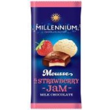 Шоколад Millennium Mousse Strawberry-Jam молочный 135 г