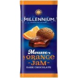 Шоколад Millennium Mousse черный с муссовой и апельсиновой начинкой 135 г