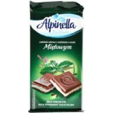 Шоколад Alpinella с мятной начинкой 90 г