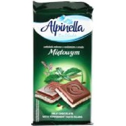 Шоколад Alpinella с мятной начинкой 90 г