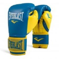 Боксерские перчатки Everlast POWERLOCK_PU_GLOVES 12oz сине-желтый