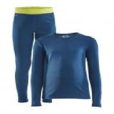 Комплект термобелья Craft CORE WARM BASELAYER SET JR 1909712-349645 р.146/152 синий с салатовым