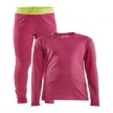 Комплект термобелья Craft CORE WARM BASELAYER SET JR 1909712-738645 р.146/152 малиновый с салатовым