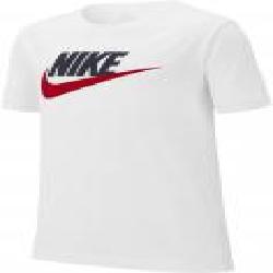 Футболка Nike B NSW TEE FUTURA ICON TD AR5252-107 р.S бело-красный