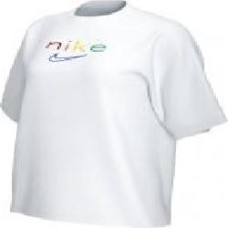 Футболка Nike W NK DRY TEE BOXY RAINBOW DD2848-100 р.S белый